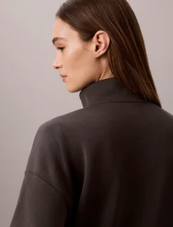 Soepel gebreid sweatshirt met kwartrits