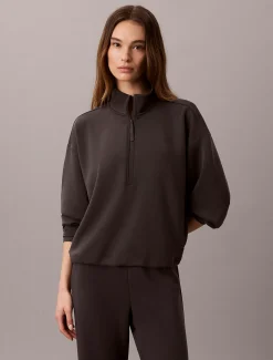 Soepel gebreid sweatshirt met kwartrits