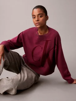Soepel katoenen jacquard top met monogram