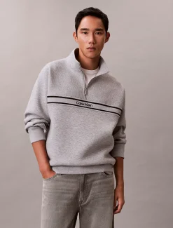 Spacer relaxed sweatshirt met kwart rits