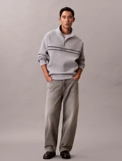 Spacer relaxed sweatshirt met kwart rits