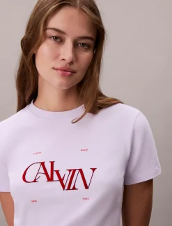 Split logo graphic slim T-shirt