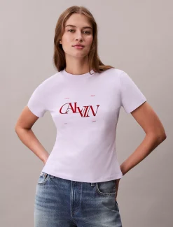 Split logo graphic slim T-shirt