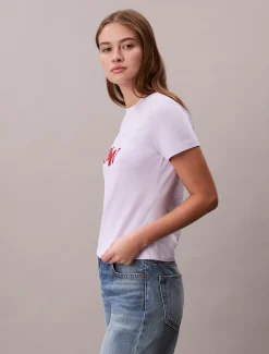 Split logo graphic slim T-shirt