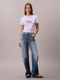 Split logo graphic slim T-shirt