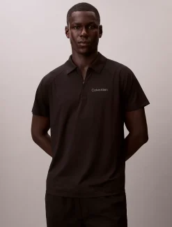 Sportief piqué poloshirt met rits