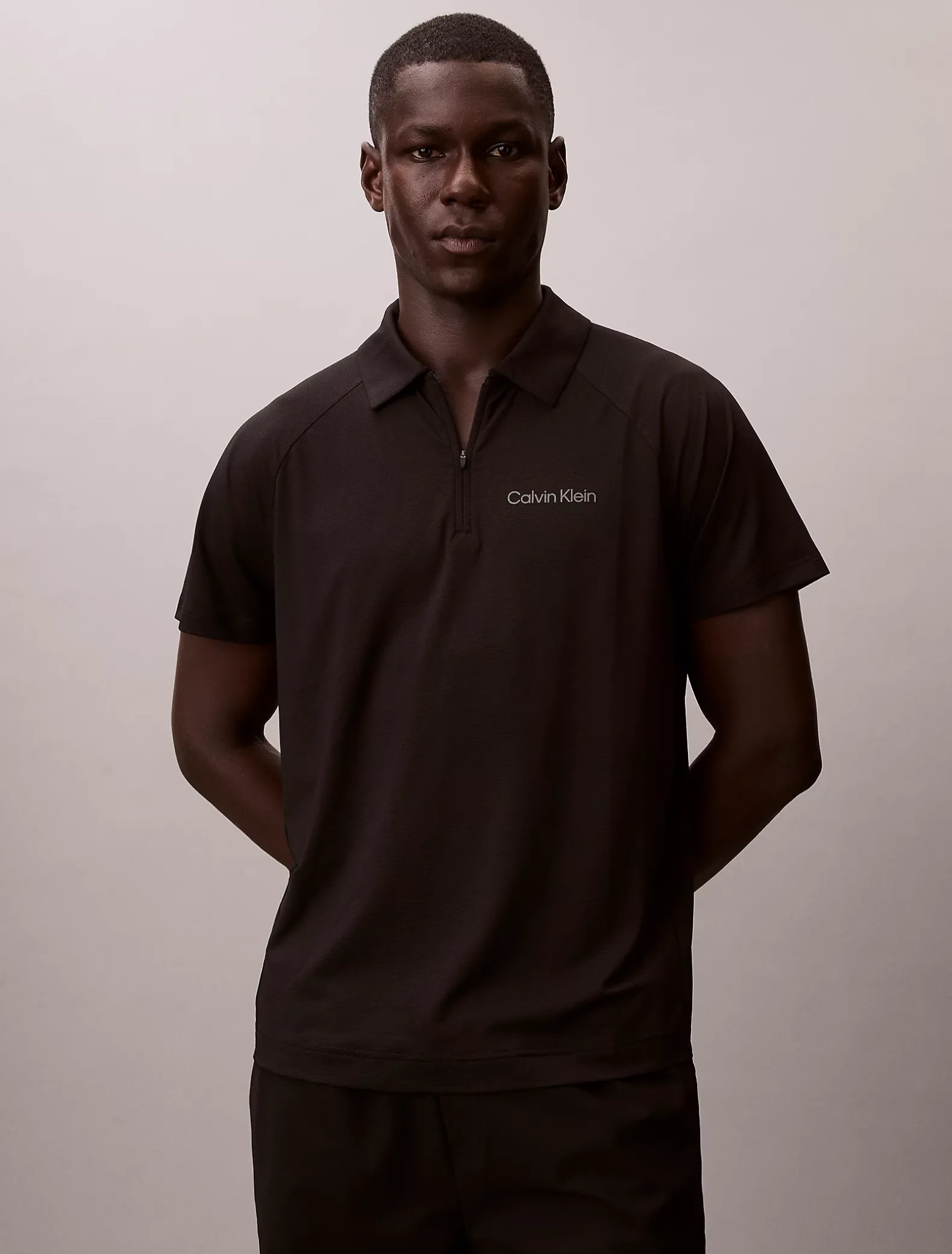 Sportief piqué poloshirt met rits