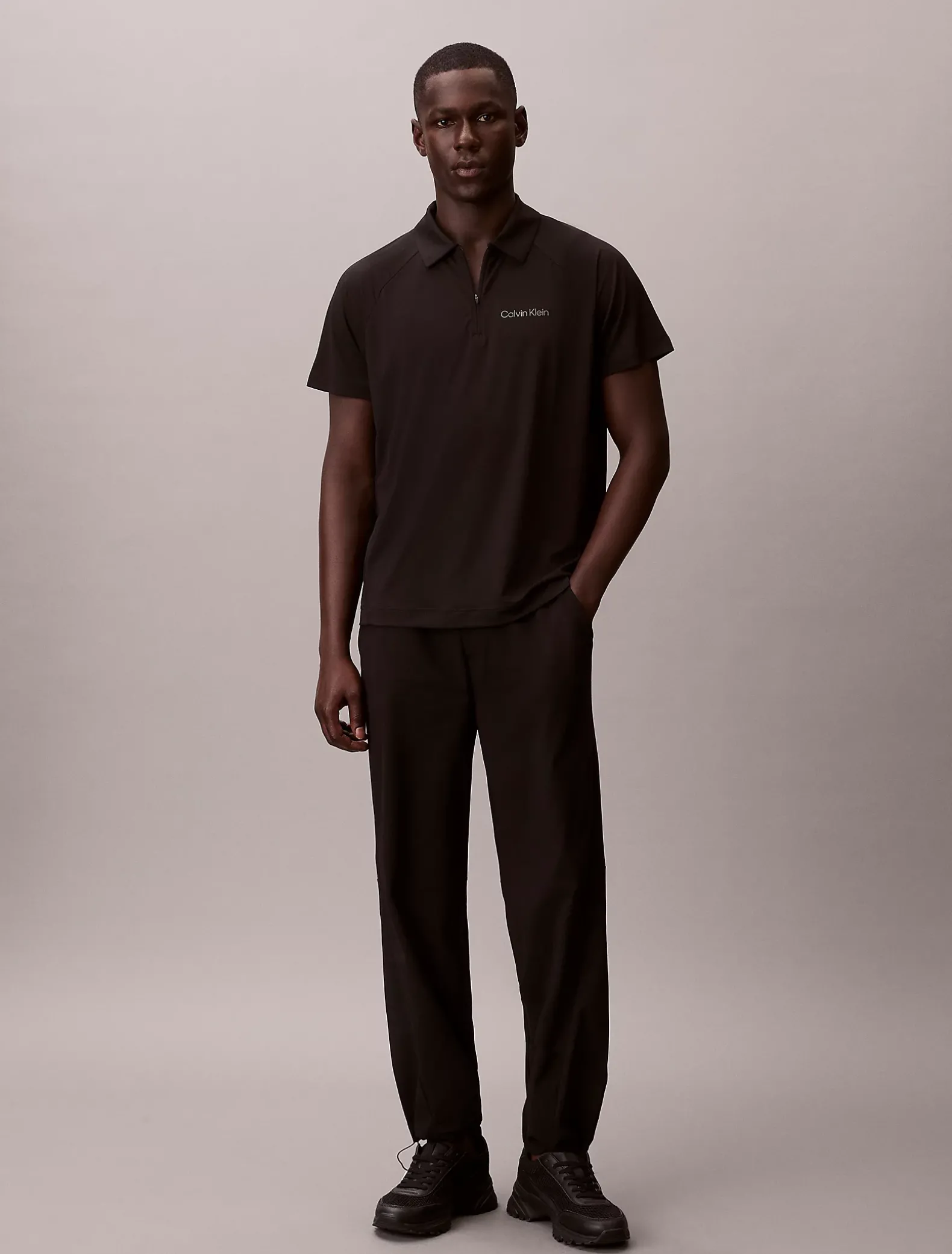 Sportief piqué poloshirt met rits