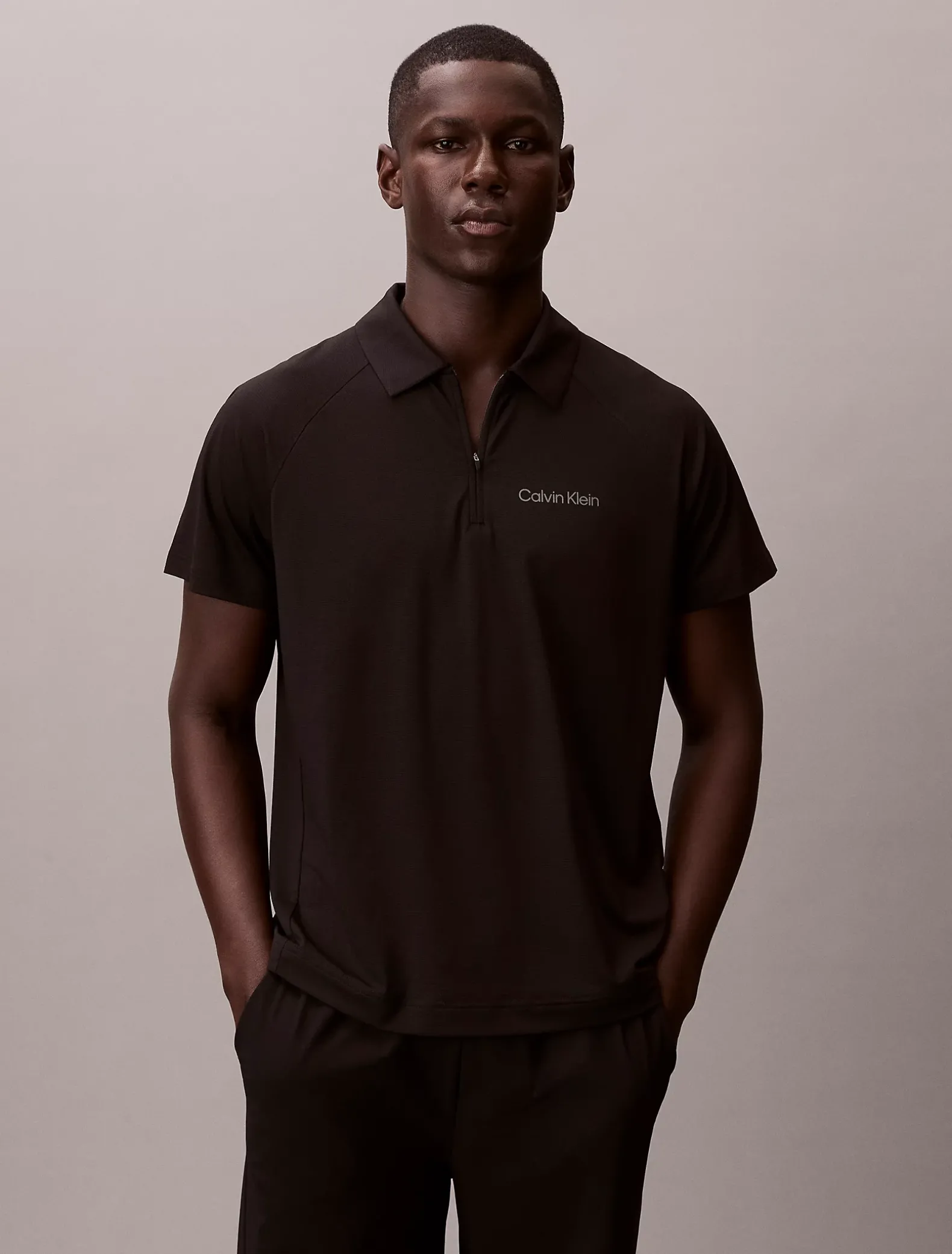 Sportief piqué poloshirt met rits