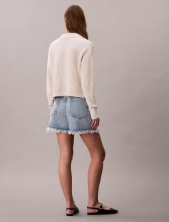90's relaxte onafgewerkte korte broek van denim