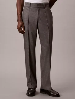 90's Straight broek van gemengde viscose