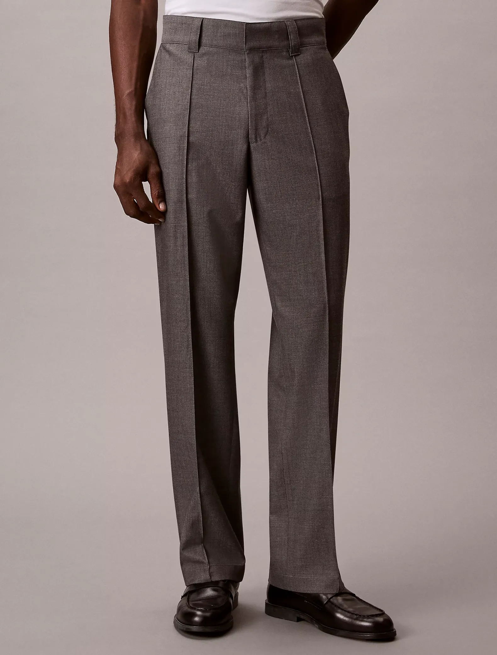 90's Straight broek van gemengde viscose