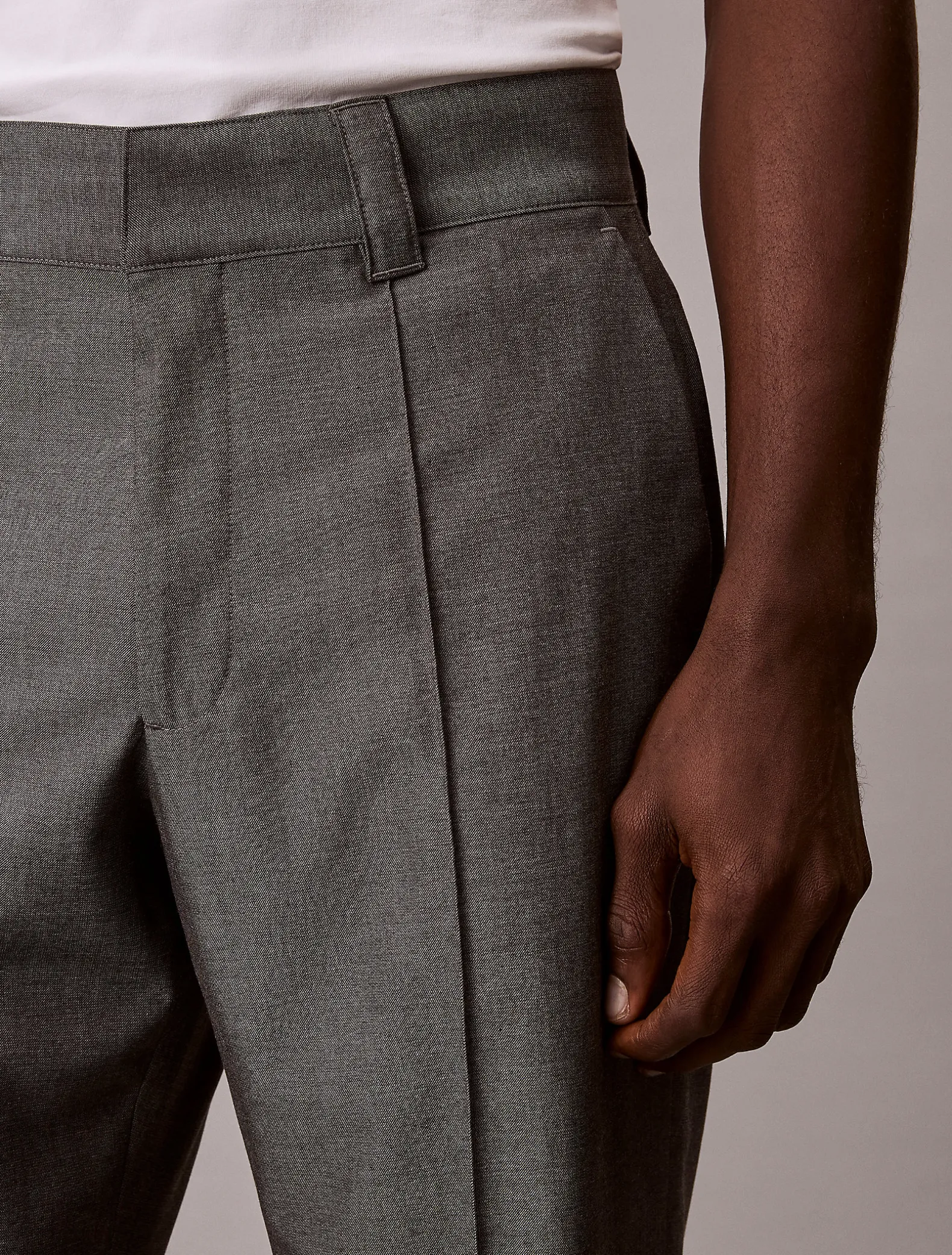 90's Straight broek van gemengde viscose