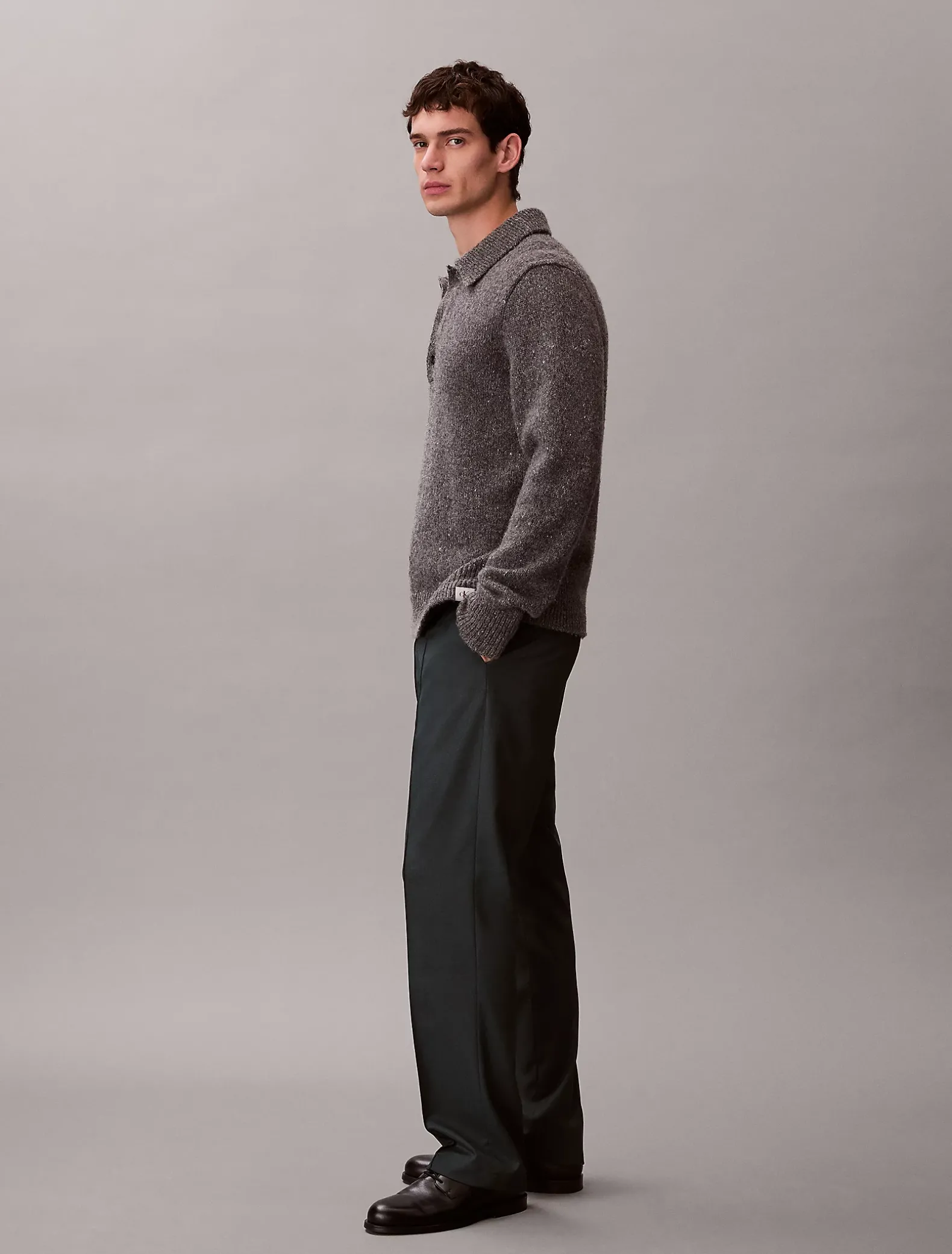90's Straight broek van gemengde viscose