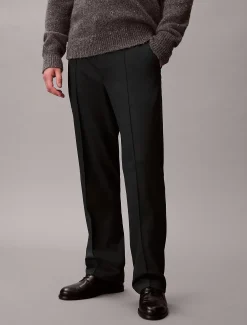 90's Straight broek van gemengde viscose