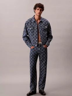 90s Straight Jeans met all-over logo