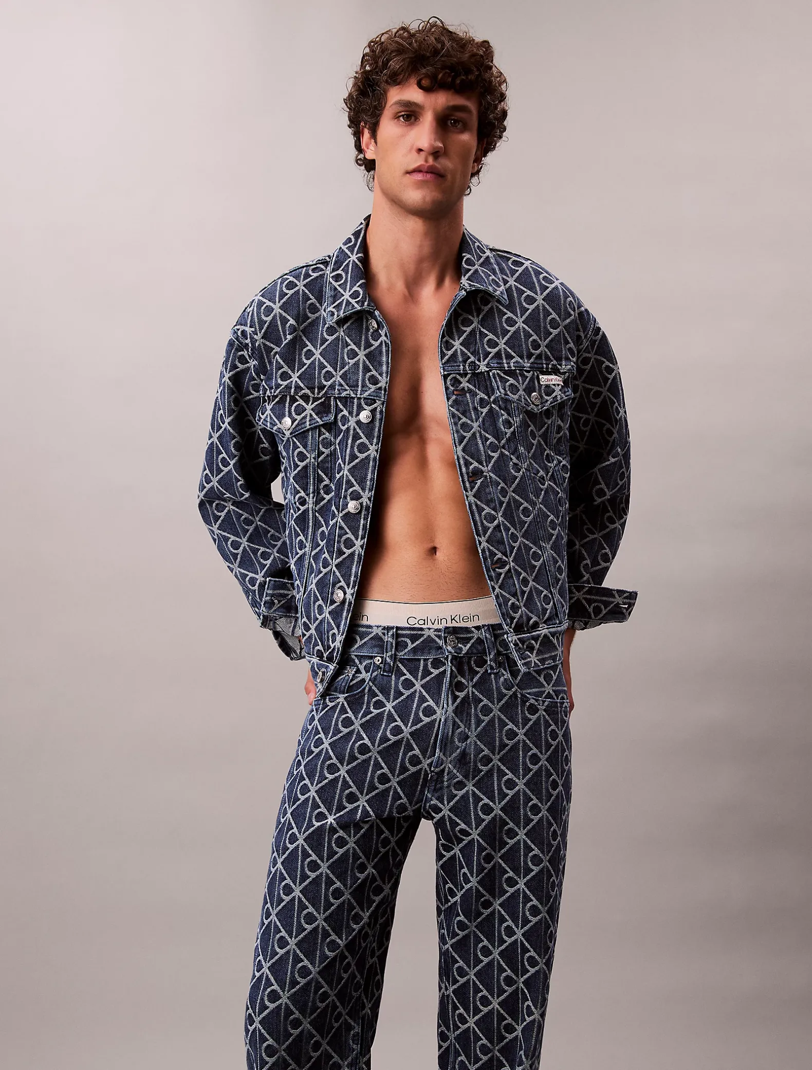 90s Straight Jeans met all-over logo