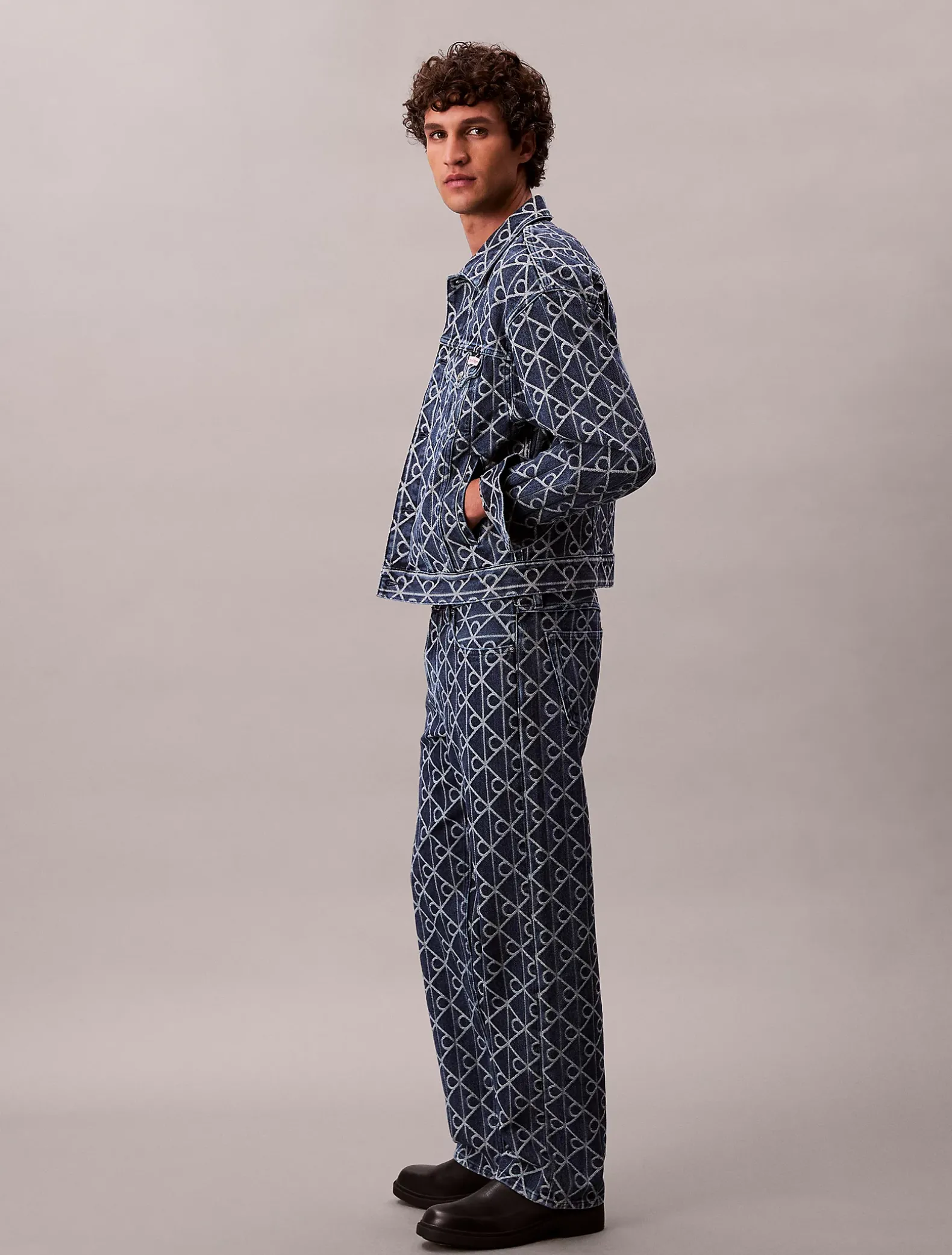 90s Straight Jeans met all-over logo