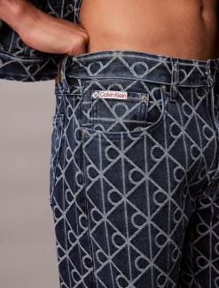 90s Straight Jeans met all-over logo