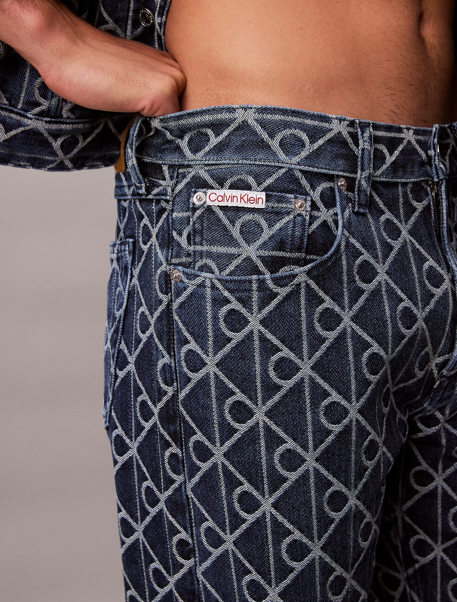 90s Straight Jeans met all-over logo