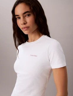 Stretchkatoenen slim T-shirt met logo