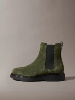 Suède Chelsea-laarzen met profielzool