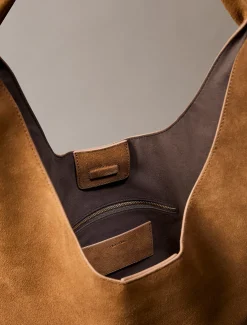 Suède gebogen tas