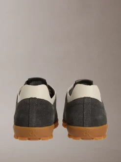 Suède hardloopsneakers met laag profiel