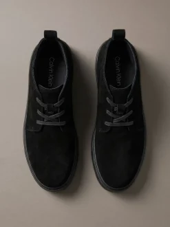 Suède hybride veterschoenen met cupzool