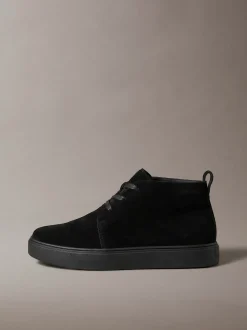 Suède hybride veterschoenen met cupzool