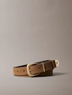 Suède leren tapered hardware riem