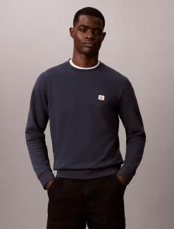 Sweatshirt met embleem van badstofkatoen