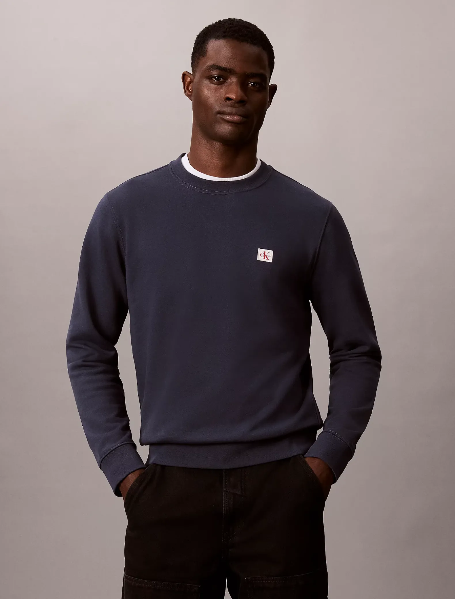 Sweatshirt met embleem van badstofkatoen