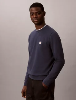 Sweatshirt met embleem van badstofkatoen
