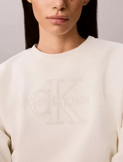 Sweatshirt van badstofkatoen met monogram