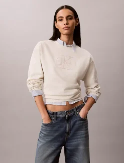 Sweatshirt van badstofkatoen met monogram
