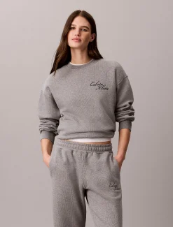 Sweatshirt van katoenfleece met bubbelzoom