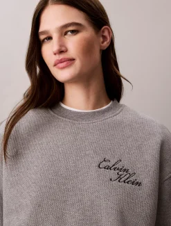 Sweatshirt van katoenfleece met bubbelzoom