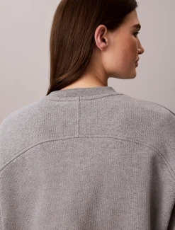 Sweatshirt van katoenfleece met bubbelzoom