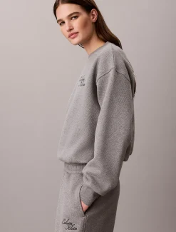 Sweatshirt van katoenfleece met bubbelzoom