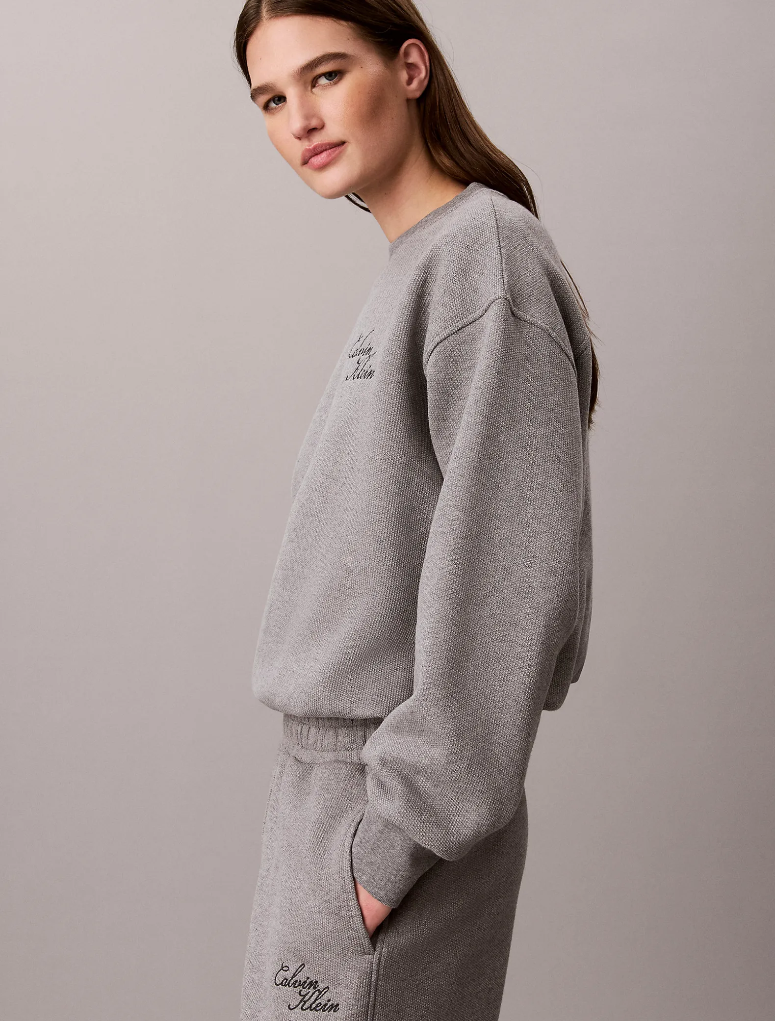 Sweatshirt van katoenfleece met bubbelzoom