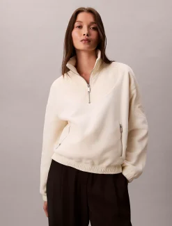 Sweatshirt van polar fleece met halsrits