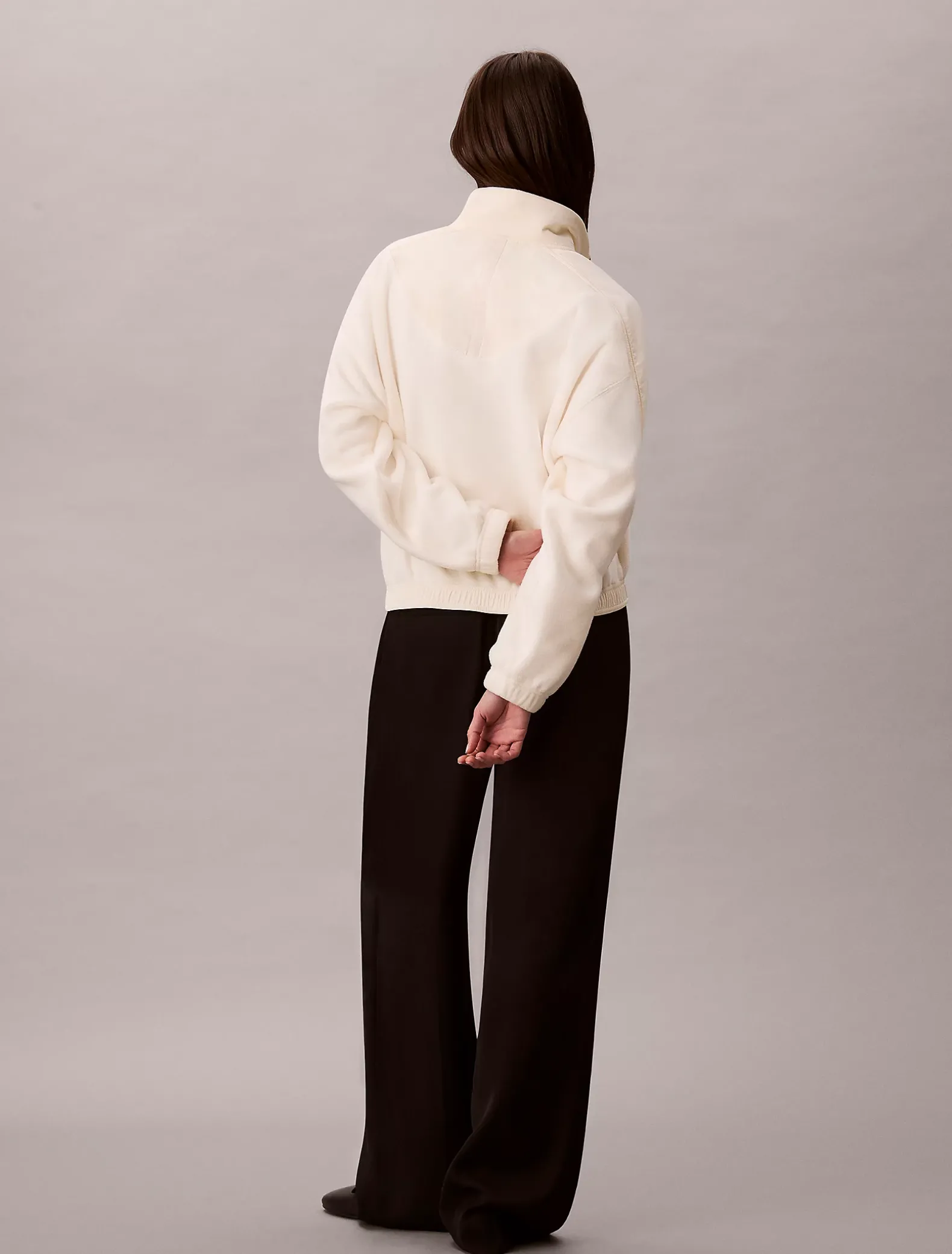 Sweatshirt van polar fleece met halsrits