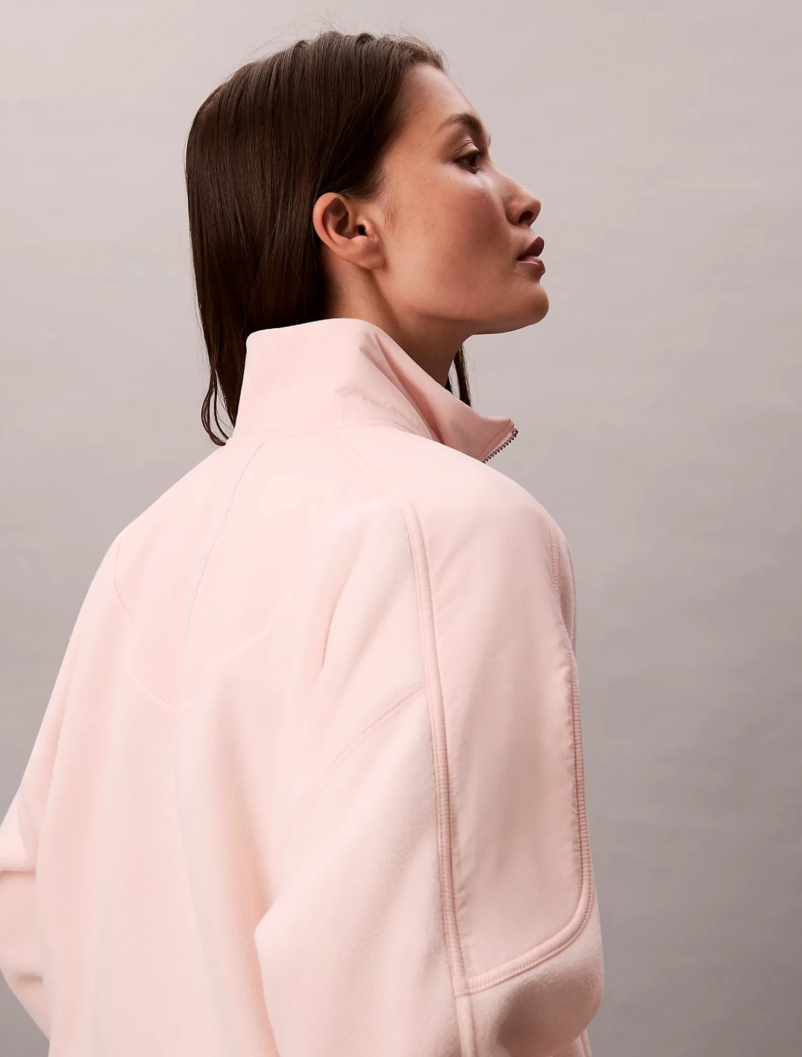 Sweatshirt van polar fleece met halsrits