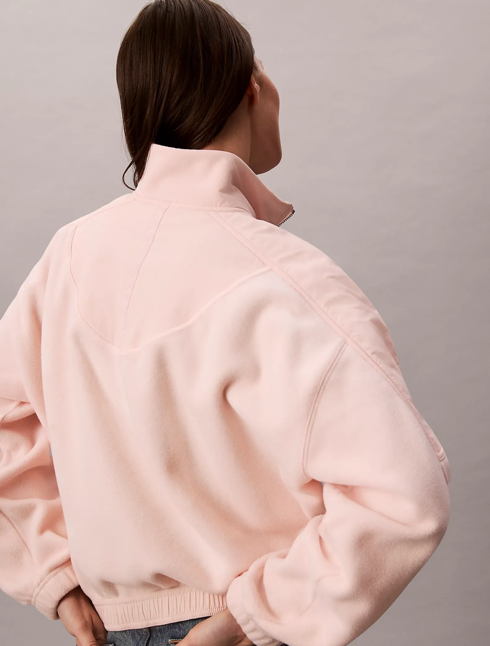 Sweatshirt van polar fleece met halsrits