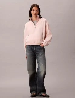 Sweatshirt van polar fleece met halsrits