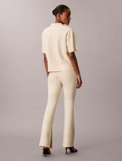 Tailored gebreide flare pull-on broek