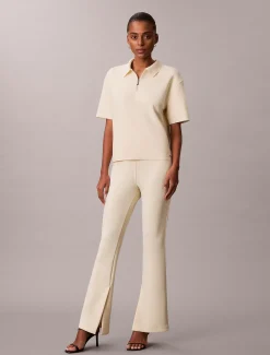Tailored gebreide flare pull-on broek