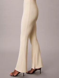 Tailored gebreide flare pull-on broek