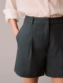 Tailored korte broek van linnenmix